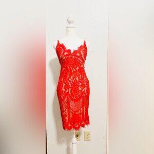 Fashion Nova Lovely In Lace Midi Dress